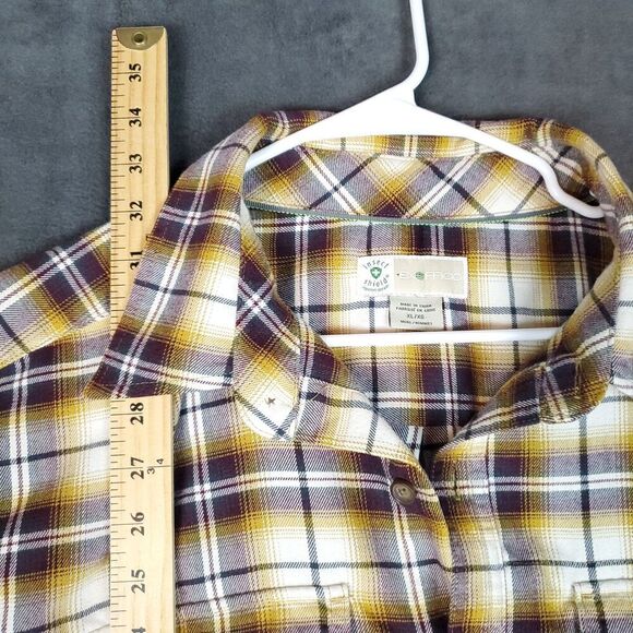 Exofficio Flannel Shirt Men's XL Brown Insect Shield Button Up Outdoor Camp - Picture 7 of 16